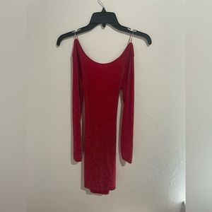 SHEIN SXY Crisscross Backless Glitter Bodycon Dress